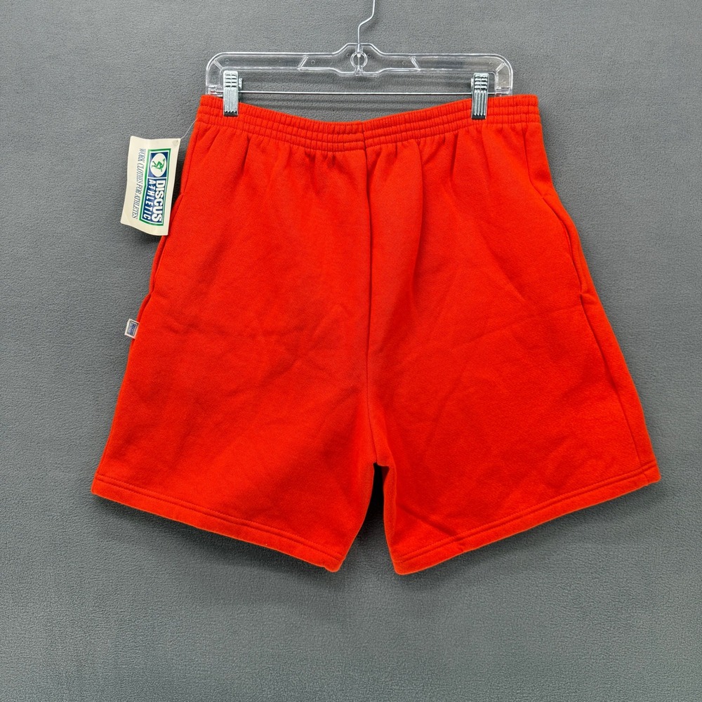 Discus Vtg Athletic Orange Sweat Shorts Men's X-Large Drawstring Athletic Gym